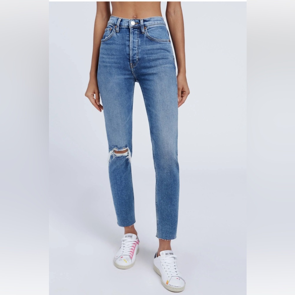Re/done comfort stretch high rise ankle crop